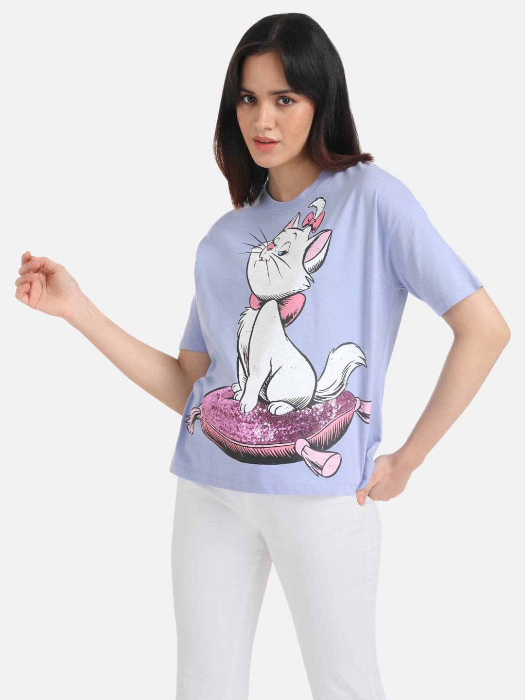 Aristocrats Disney Printed T-Shirt With Sequin Work