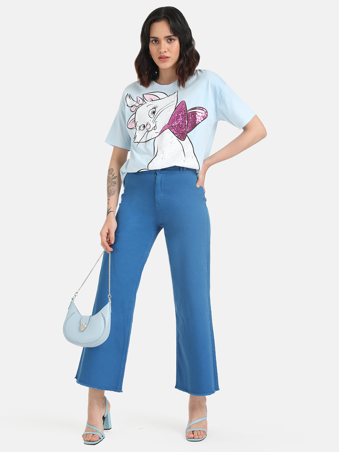 Aristocats Disney Printed T-Shirt With Sequin Work