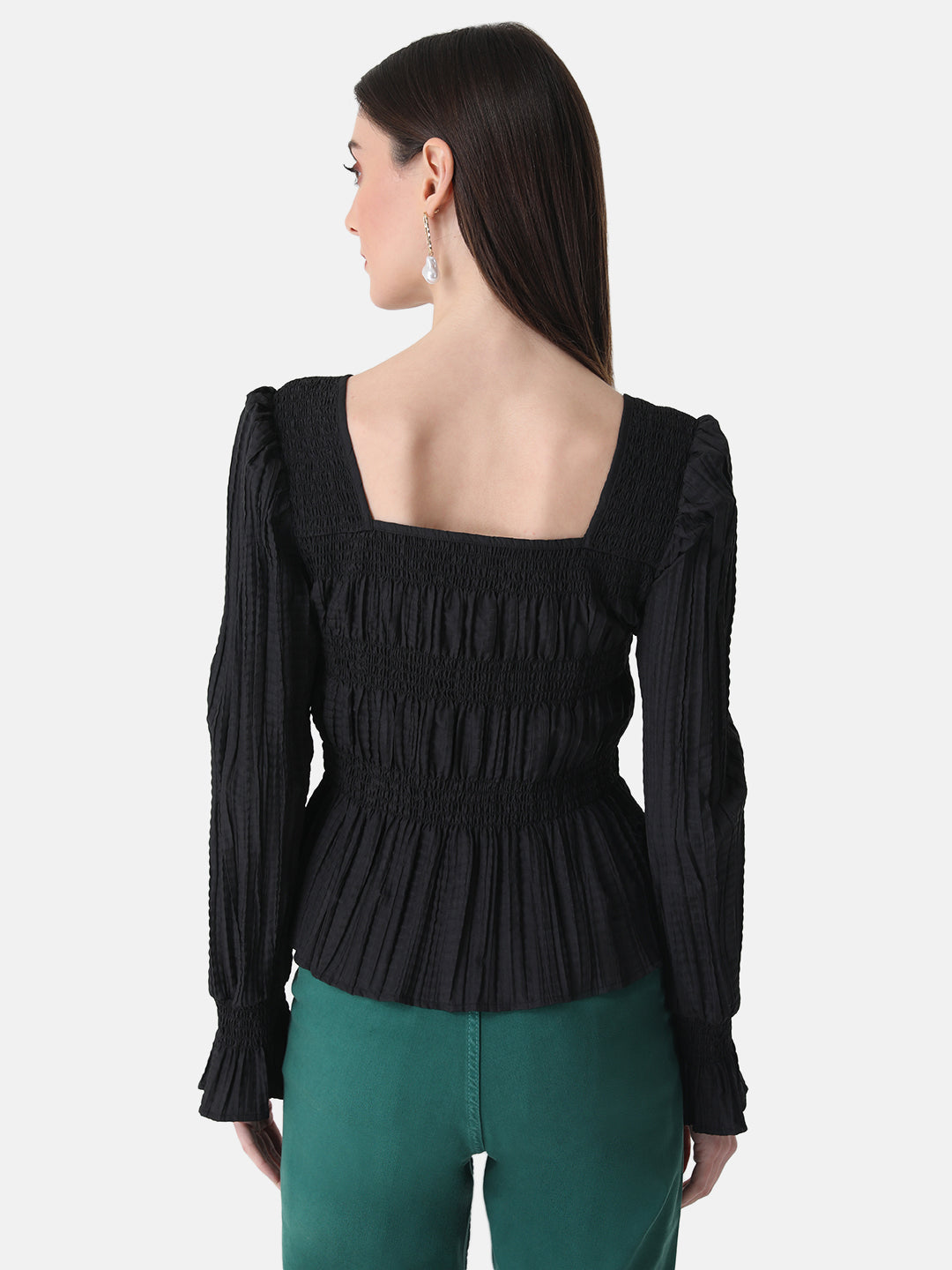 Pleated Top With Smocking