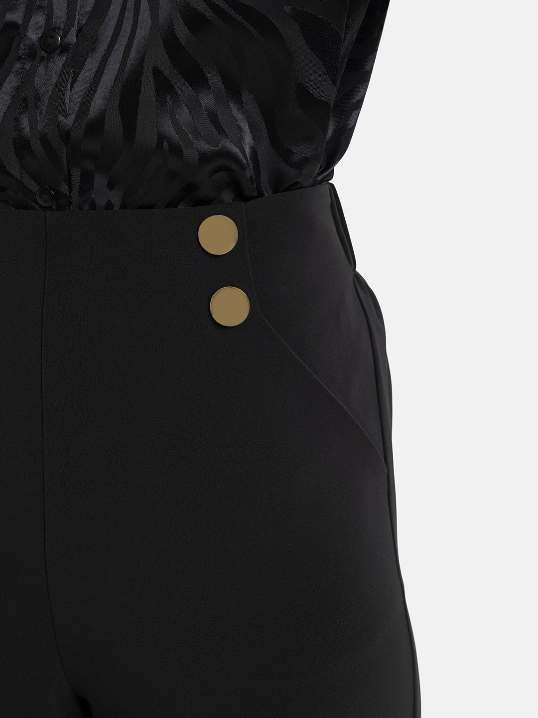 Trousers With Metal Buttons And Pocket