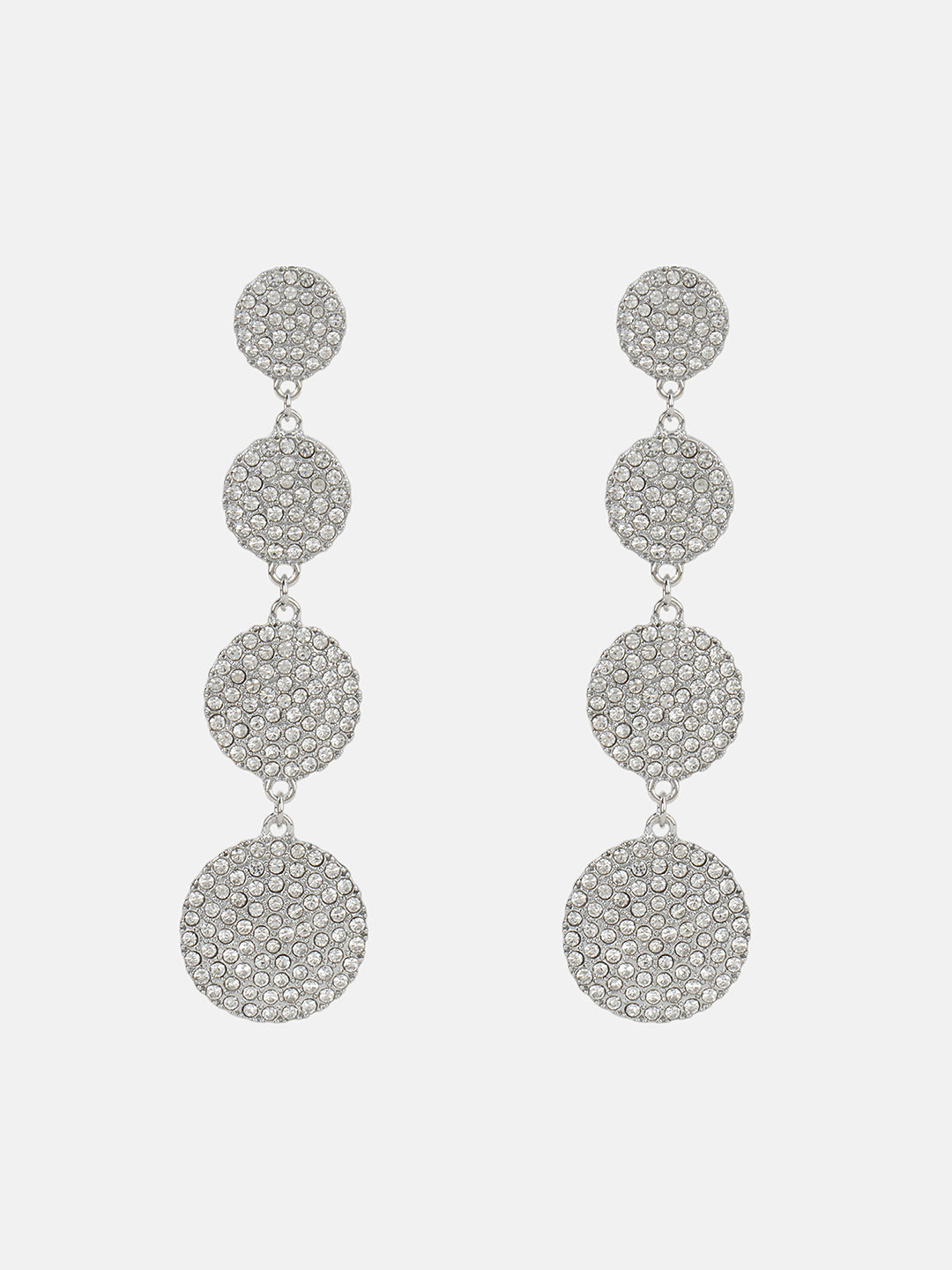 Circular Diamonds Studded Drop Earrings
