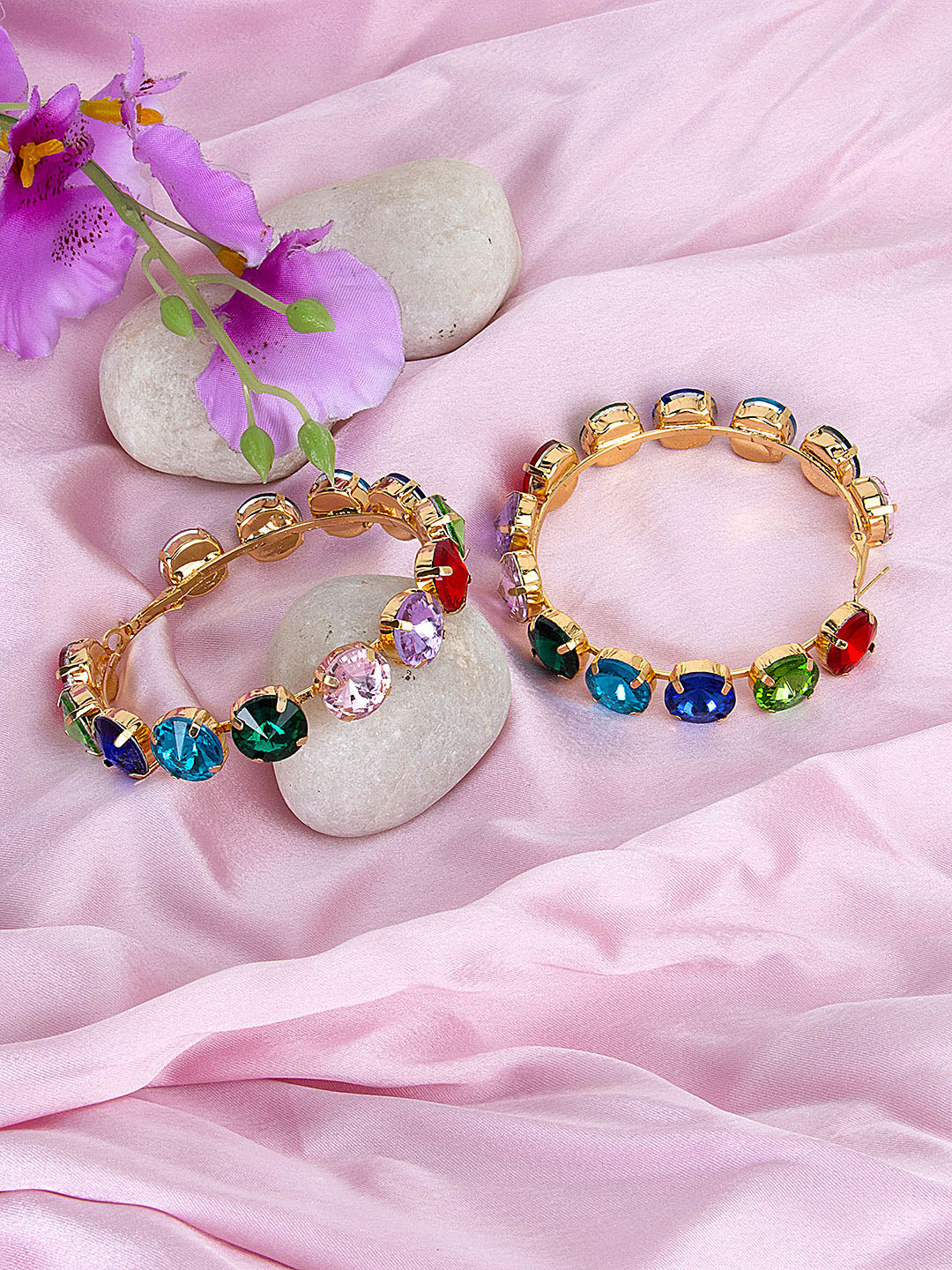 Stone Studded Hoops