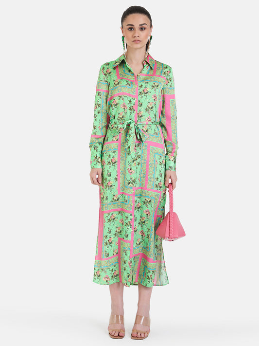 Printed Midi Shirt Dress
