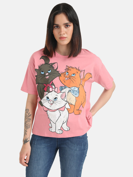 Aristocats  Disney Printed T-Shirt With Sequin Work