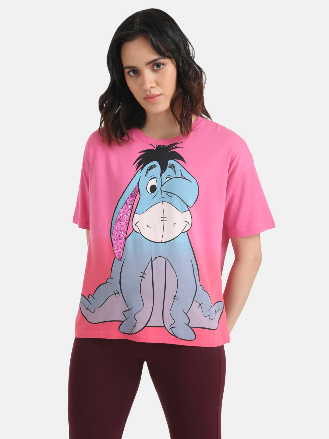 Eeyore  Disney Printed T-Shirt With Sequin Work