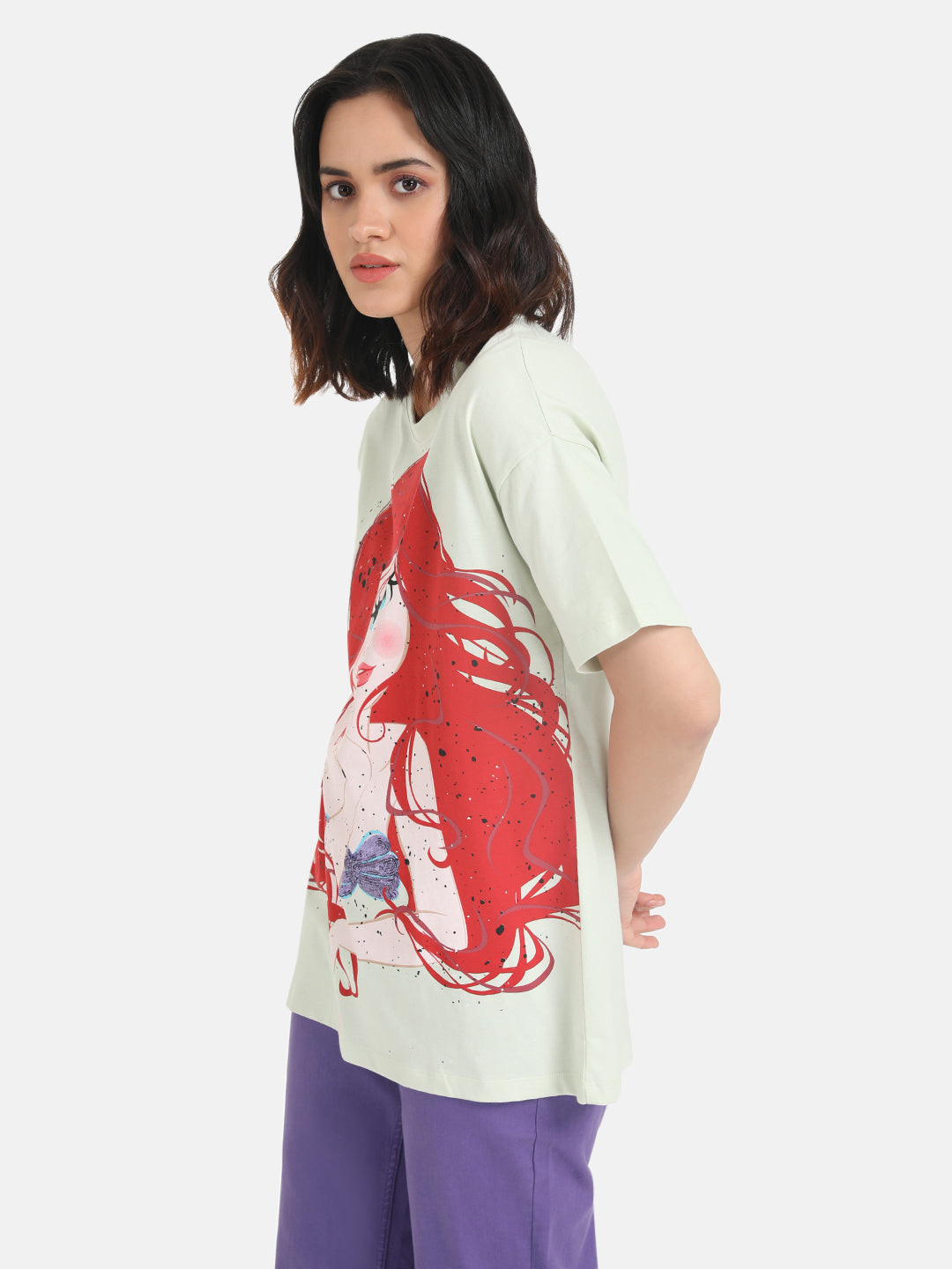 The Little Mermaid  Disney Printed Long T-Shirt With Sequin Work