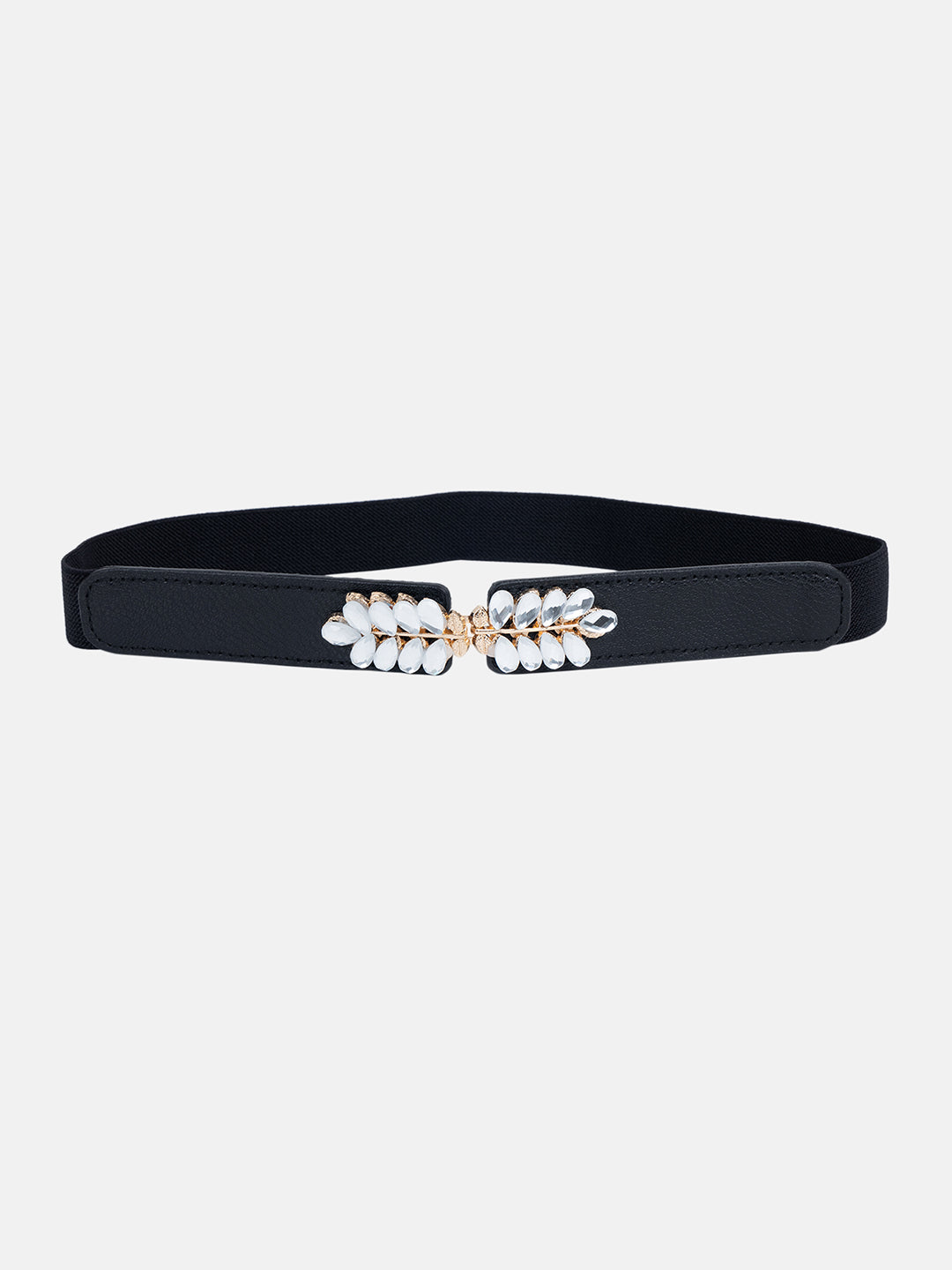 Leaf Rhinestone Buckle Belt