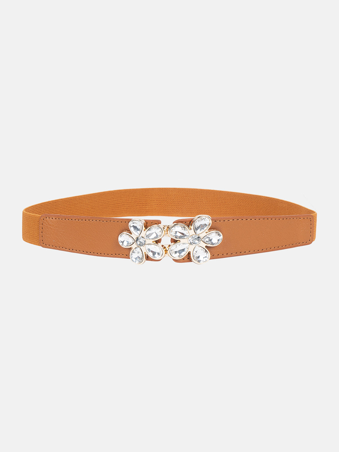 Floral Rhinestone Buckle Belt