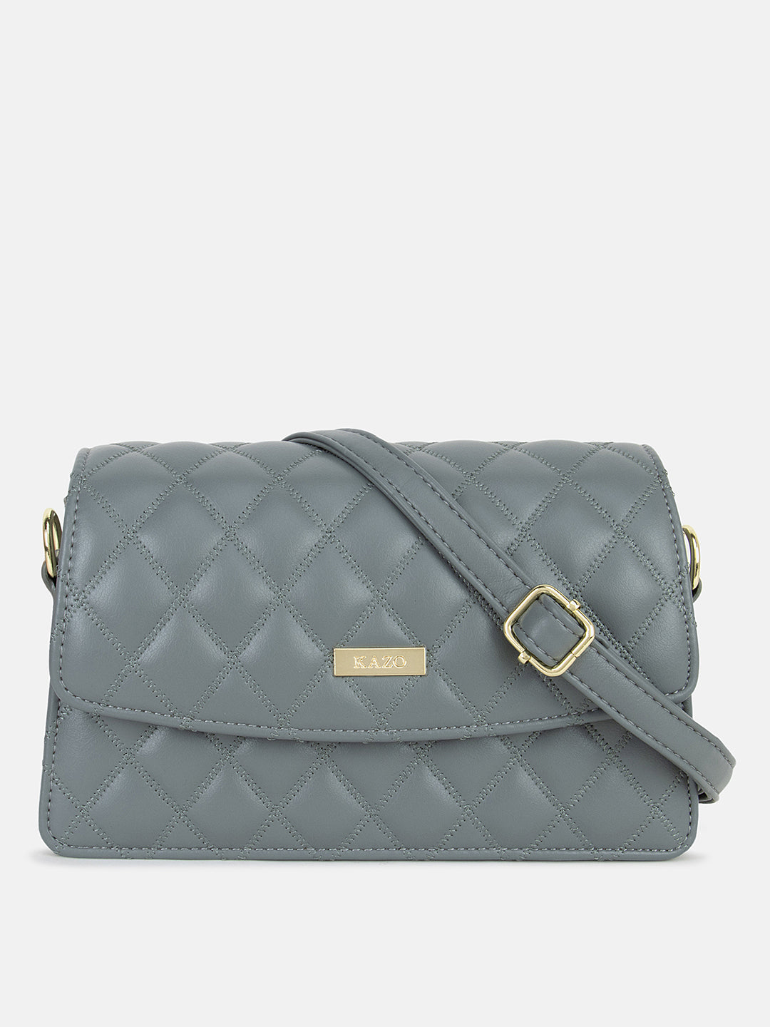 Solid Colour Quilting Crossbody Bag