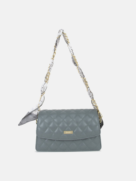 Solid Colour Quilting Crossbody Bag