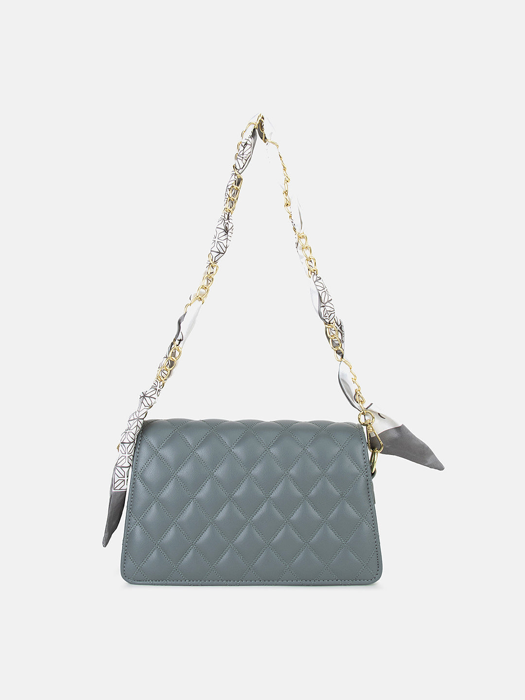 Solid Colour Quilting Crossbody Bag