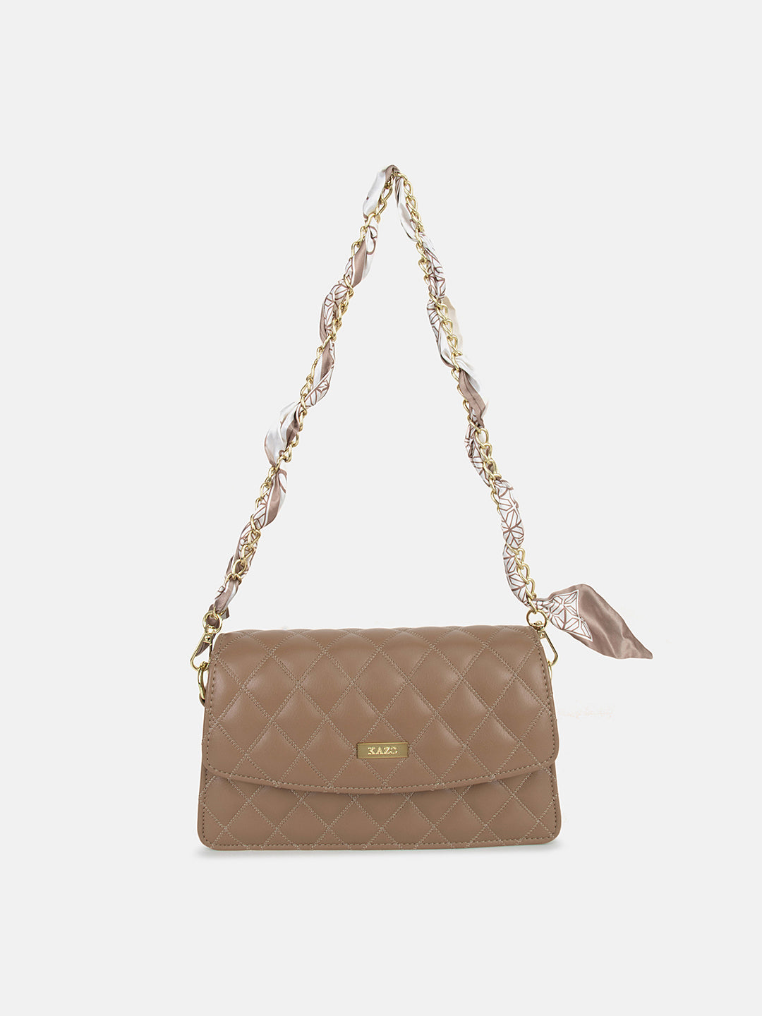 Solid Colour Quilting Crossbody Bag