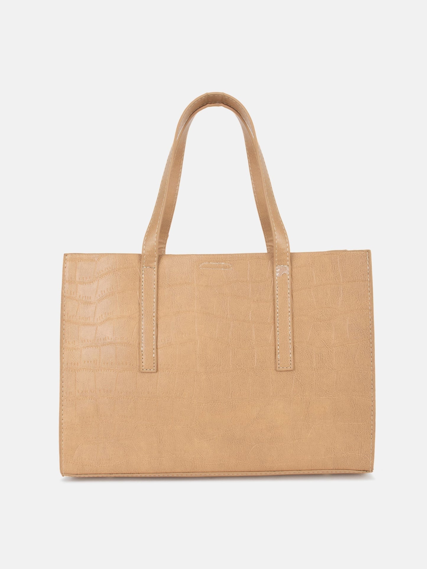 Croco Tote With Wallet & Pouch Bag