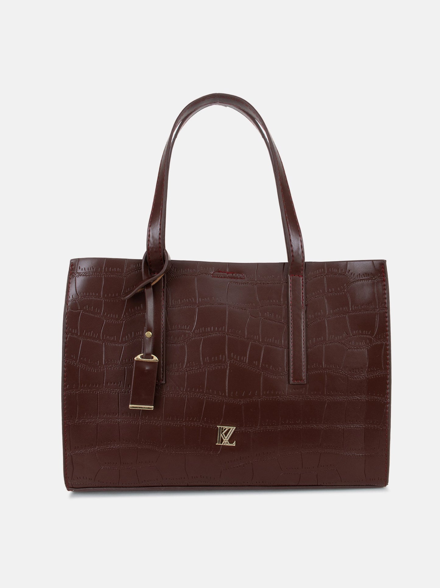 Croco Tote With Wallet & Pouch Bag