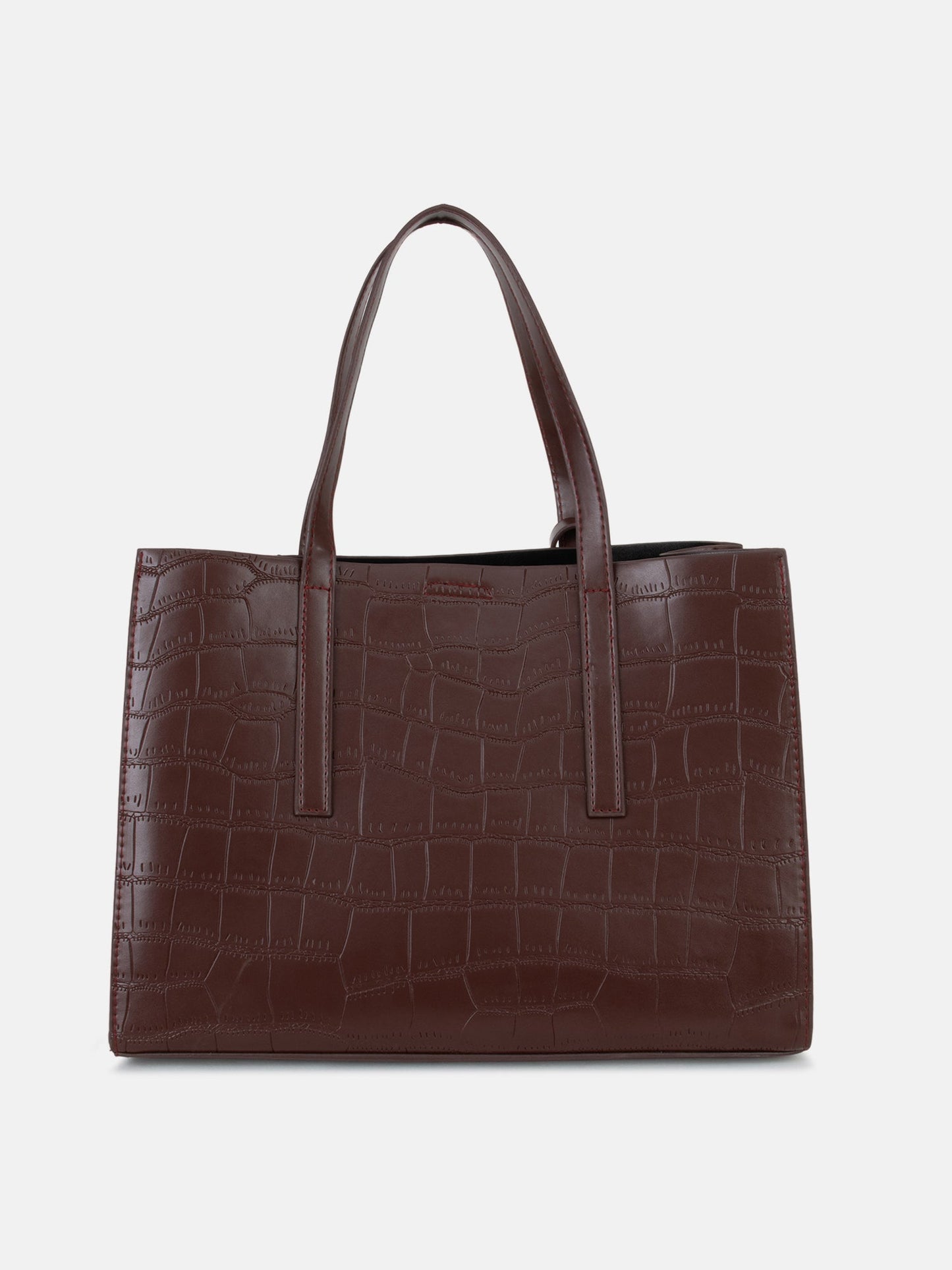 Croco Tote With Wallet & Pouch Bag