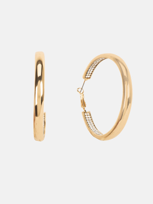 Gold Crystal Hoop Earrings