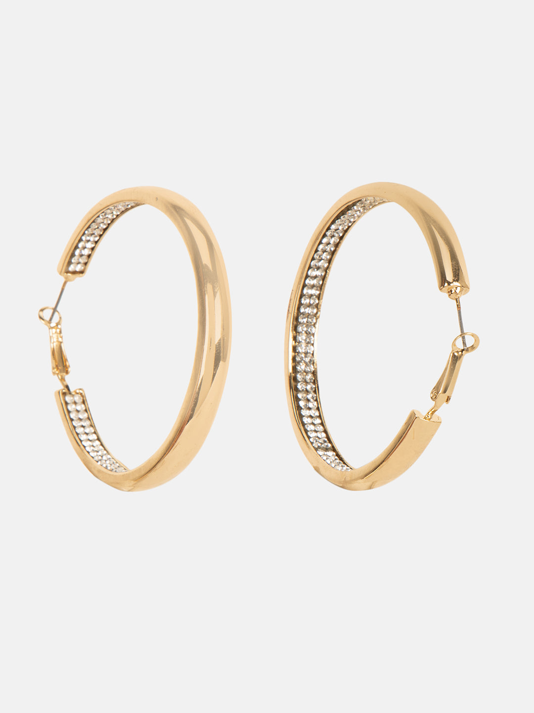 Gold Crystal Hoop Earrings